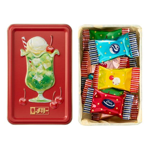 メリーチョコレート缶　バレンタイン限定2026 （新品・未開封） バレンタイン チョコ 2026 メリーチョコレート はじけるキャンディ