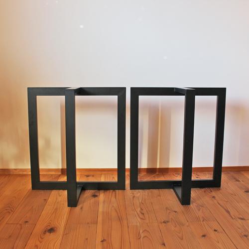 リビングダイニング テーブル 兼用脚 スチール 黒 ウォールナット 無垢