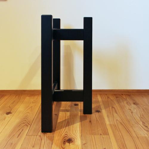 机・テーブル 木製脚 ダイニング用 高さ65cm 天然木 無垢 パーツ 黒色塗装