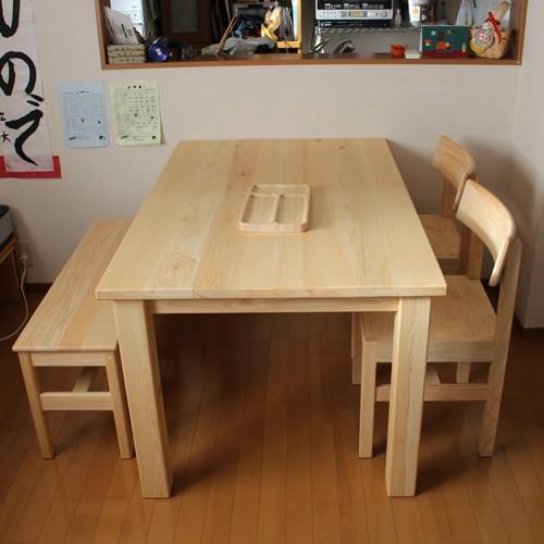 ひのきベンチ 板座 ダイニングベンチ サイズオーダー 国産ヒノキ無垢