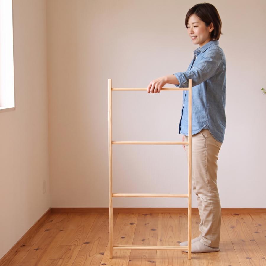 ひのきタオル掛け衝立 天然木製 洋服かけ 日本製 : 檜と無垢家具まるい