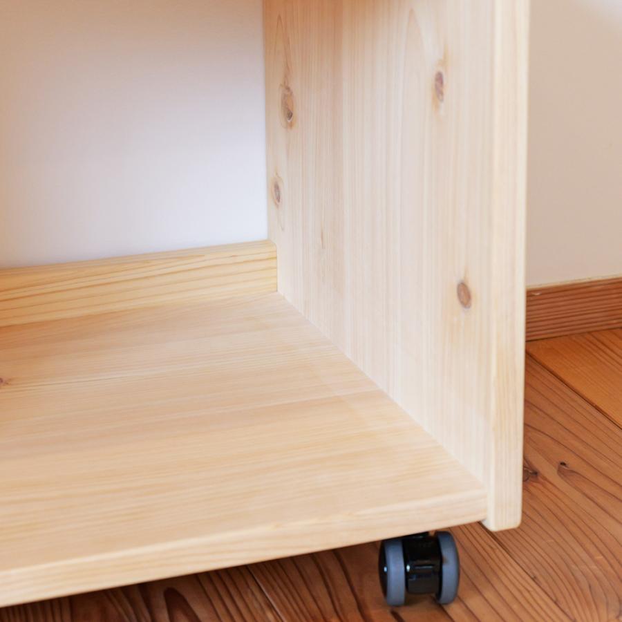 ひのきプリンターワゴン 天然木製 キャスター付 シンプル 単品 PC 