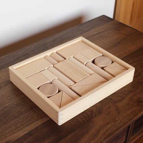 知育玩具 つみき 木製 木のおもちゃ ブナ 積み木 1段 22ピース ギフト