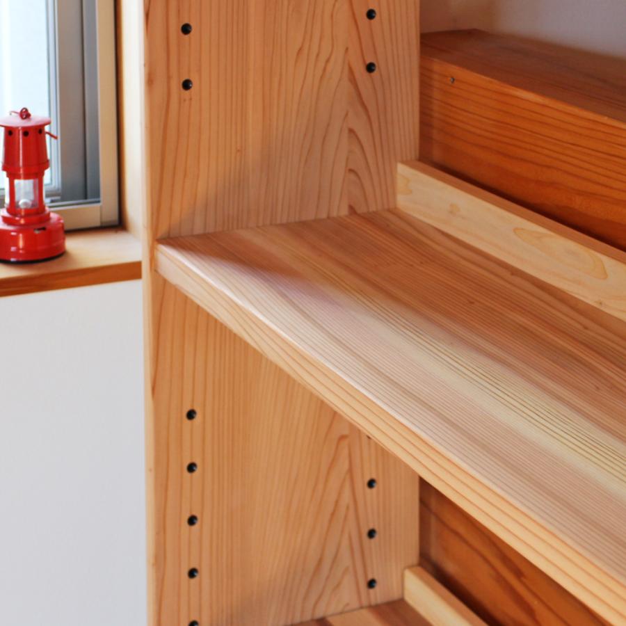 本棚 書棚 木製ラック 大容量 収納 杉 無垢 大 オープン 国産 おしゃれ