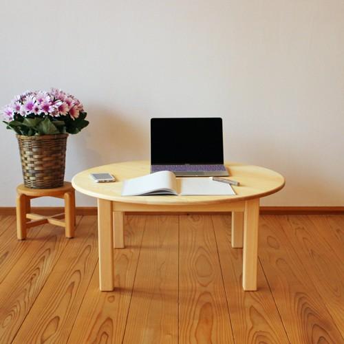 円卓 丸ローテーブル 75/33 ちゃぶ台 座卓 2人用 国産ひのき無垢 天然