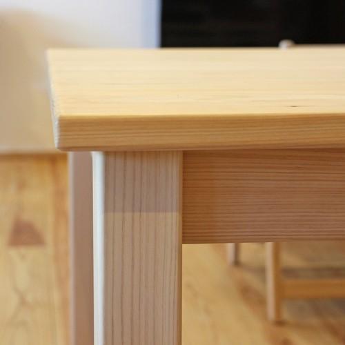ダイニングテーブル おしゃれ 食卓 W120×D60cm 4人 国産 ヒノキ無垢 天然木製 サイズオーダー リビング学習机 単品 日本製 プレーン_3