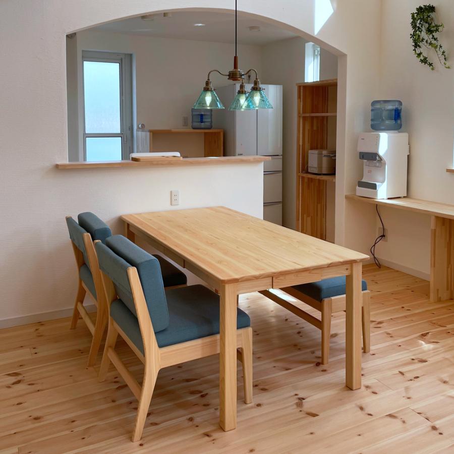 ダイニングテーブル おしゃれ 食卓 W150×D60cm 4人 国産 ヒノキ無垢