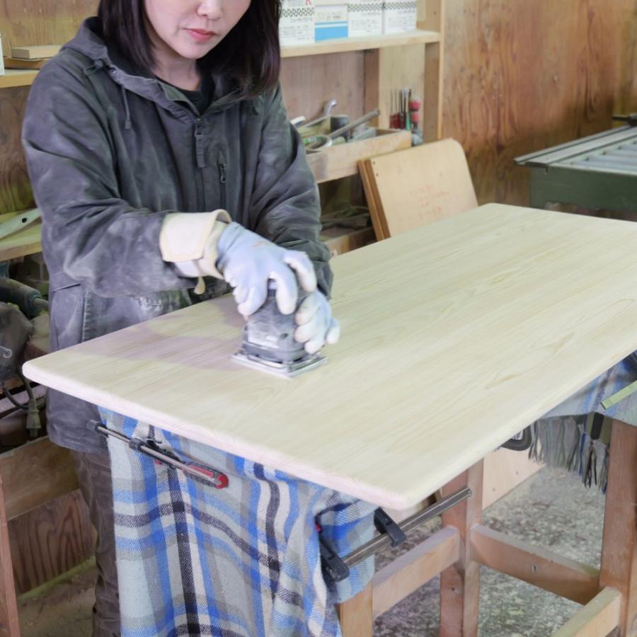 ダイニングテーブル 4人用 幅135×奥行85cm 天然木製 ひのき 無垢 国産