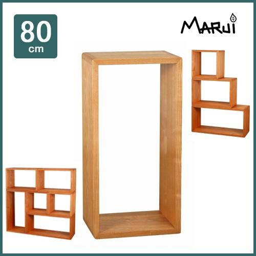 オープンラック 棚 木製 おしゃれ 80 ボックス 収納棚 シェルフ box ライト ダーク タモ 無垢 スリム 大
