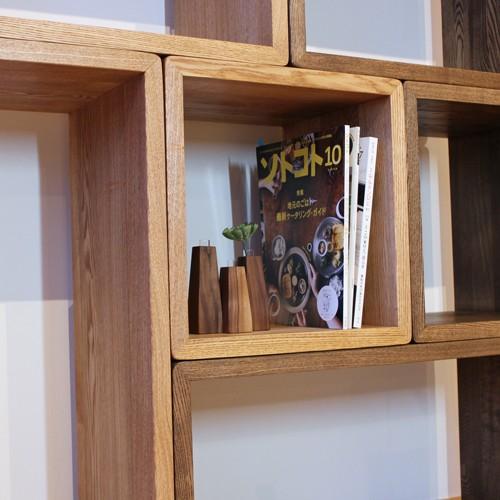 オープンラック 棚 木製 おしゃれ 80 ボックス 収納棚 シェルフ box ライト ダーク タモ 無垢 スリム 大 