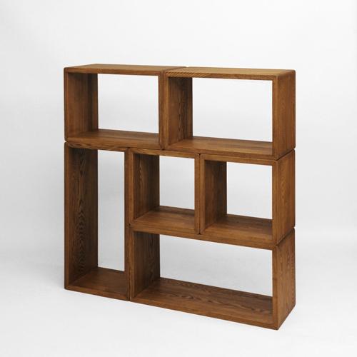 オープンラック 棚 木製 おしゃれ 80 ボックス 収納棚 シェルフ box ライト ダーク タモ 無垢 スリム 大 