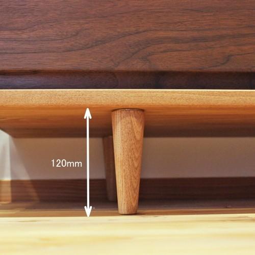 テレビボード おしゃれ 125cm 無垢 ウォールナット タモ 天然木 丸脚