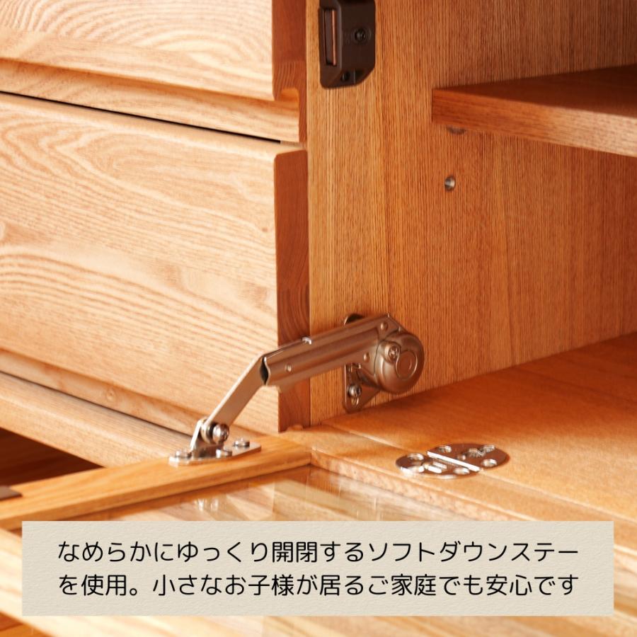 おしゃれ 200cm 無垢 ウォールナット タモ 収納  ハイタイプ 丸脚付き テレビ台 AVボード 高級 天然木 【YNWLTVA】