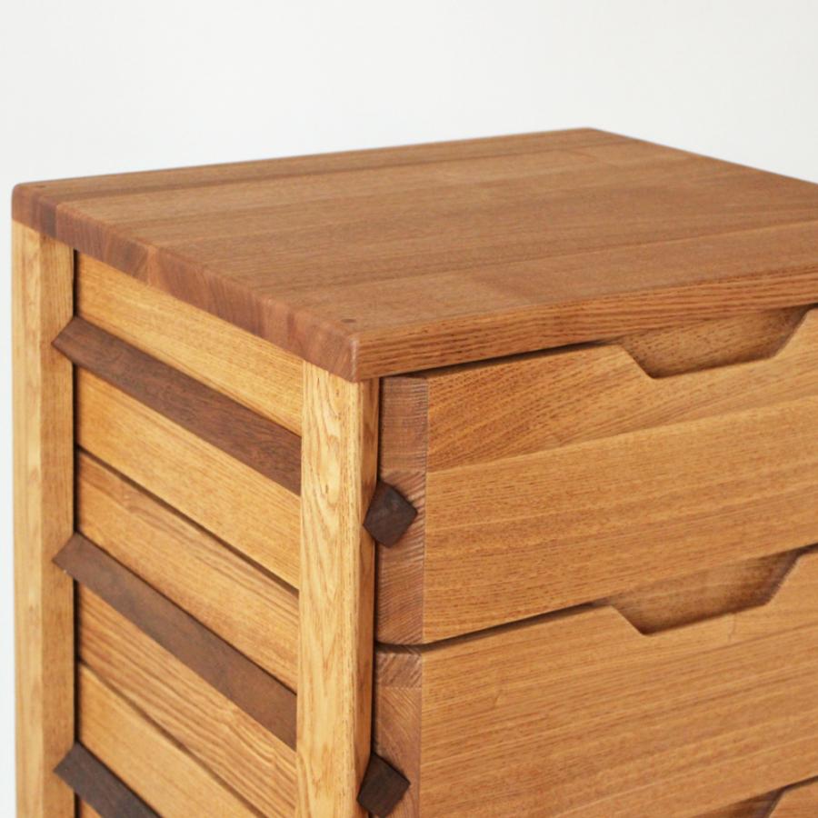 チェスト 木製 おしゃれ スリム 4段 無垢 幅40cm 小引出し