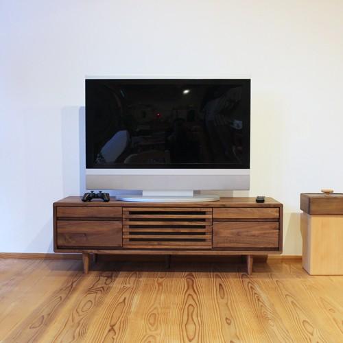 テレビ台 テレビボード おしゃれ 北欧 125cm 黒 ウォールナット 無垢