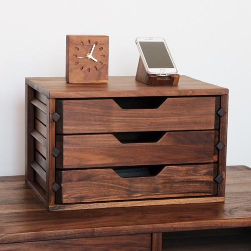 チェスト 3段 ウォールナット 無垢 書類入れ 幅39cm 小引出し 天然木製 卓上 おしゃれ収納 W393d 檜と無垢家具まるい家具 通販 Yahoo ショッピング