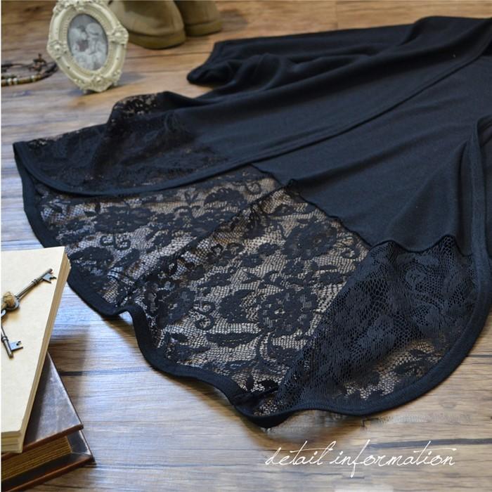 レースカーディガン ドルマン チュニック 丈 カーデ かわいい 花柄 レース カーディガン 春 異素材 配色 ドルマン テールカット レディース |  | 04