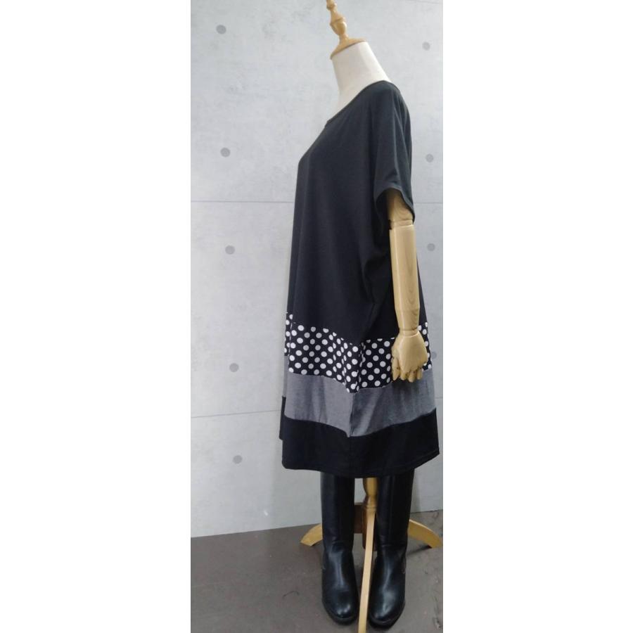 チュニック ワンピース レディース 水玉 ドット 大きいサイズ 40代 50