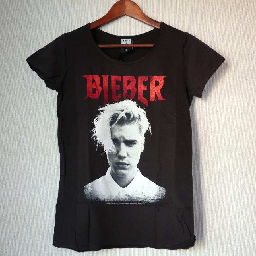 アンプリファイド ジャスティンビーバー レッドポスター レディスT