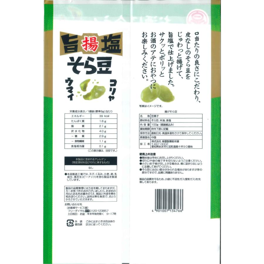 泉屋製菓総本舗 旨揚塩 そら豆100gx12個 : うおがしの丸池 Yahoo!店