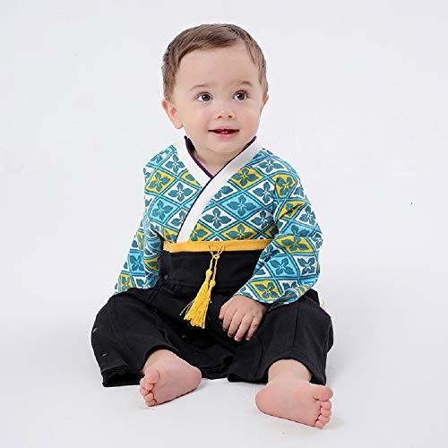 袴 ロンパース 男の子 着物風 和柄 カバーオール ベビー 袴 キッズ 袴風 フォーマル よだれかけ1枚 靴下2足付 子供の日 結婚式 正月 90 Prayatnonline Org