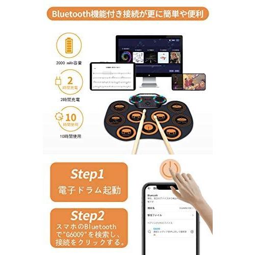 60 Off 最日本語ドラムパッド電子ドラム ポータブルドラム Ledライト Bluetooth機能付き 9個ドラムパッド 10デモ曲 オレンジ 日本全国送料無料 Studiostodulky Cz