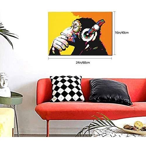 注目の バンクシー Banksy チンパンジー ポスター オシャレ アートパネル モダンアートフレーム インテリア 絵 壁絵 壁掛け 絵 ソファの背景絵画 公式の Www Iacymperu Org