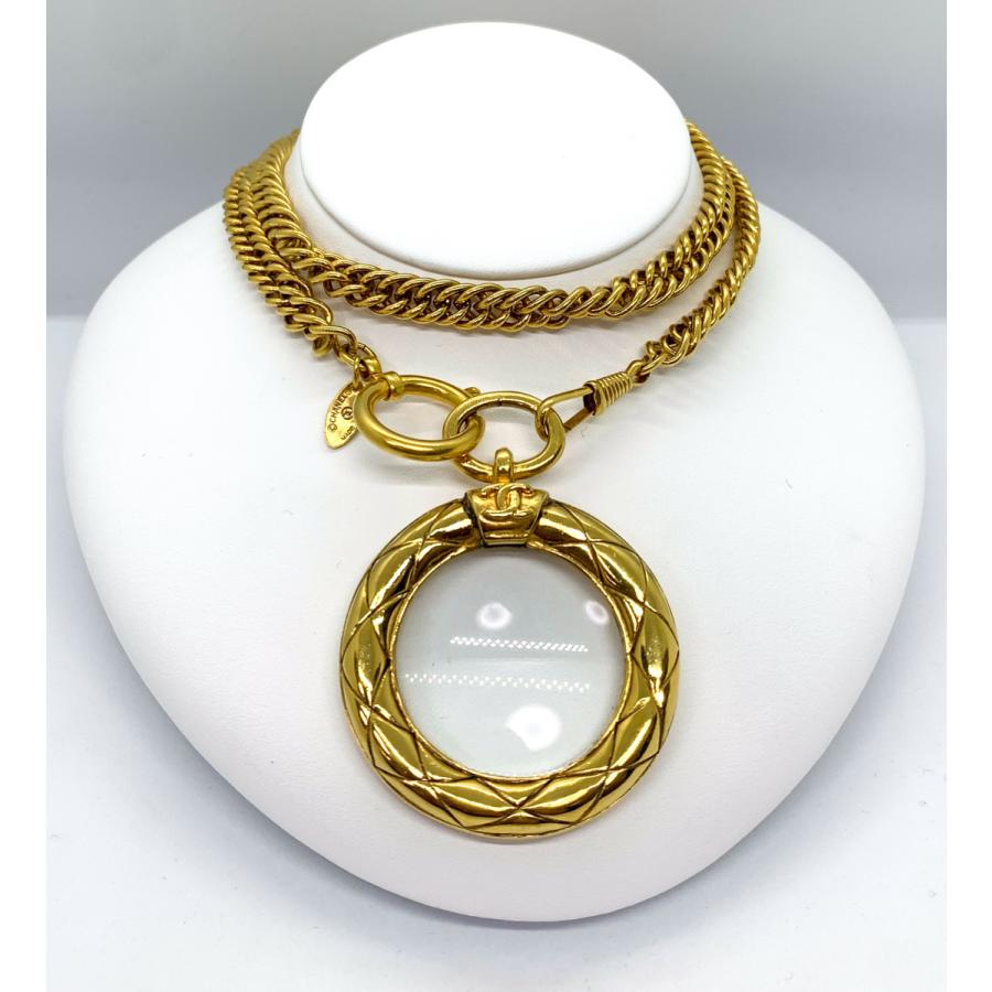 CHANEL シャネル GP 金メッキ ルーペ付き チェーンネックレス CHANEL シャネル GP 金メッキ ルーペ付き チェーンネックレス