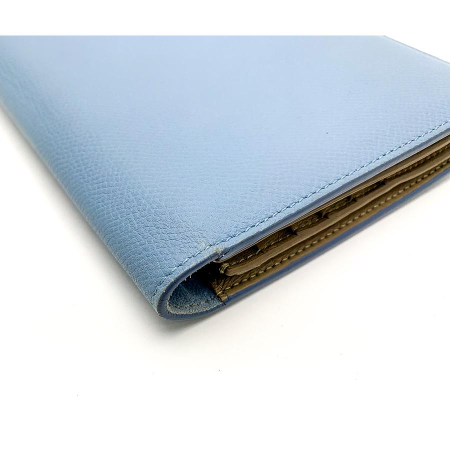 CELINE セリーヌ 水色 2つ折り長財布 サイフ : 塚口丸十質舗