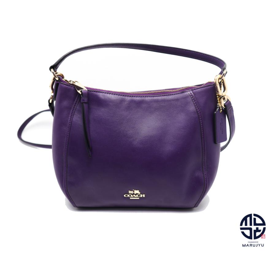 コーチ 2WAY ハンドバッグ  ショルダー レザー ロゴ ゴールド金具 紫 COACH（コーチ） 2WAYショルダーバック F1481-51900 : 塚口丸十質舗