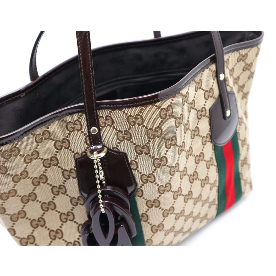 GUCCI（グッチ） GGキャンバス シェリーライン トートバック チャーム