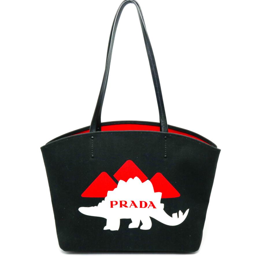 PRADA プラダ 恐竜モチーフ CANAPA NERO/ROSSO トートバック PRADA プラダ 恐竜モチーフ CANAPA NERO/ROSSO トートバック