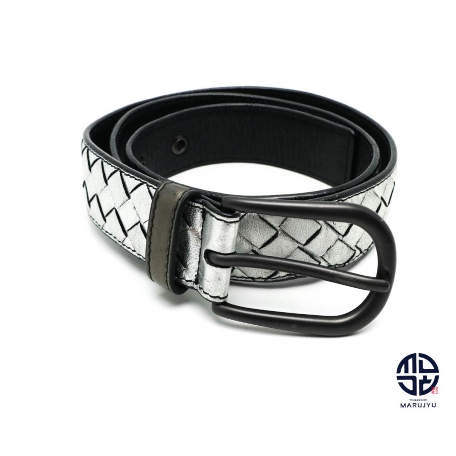 BOTTEGA VENETA ボッテガヴェネタ ベルト レディース シルバー BOTTEGA VENETA ボッテガヴェネタ イントレチャート シルバー