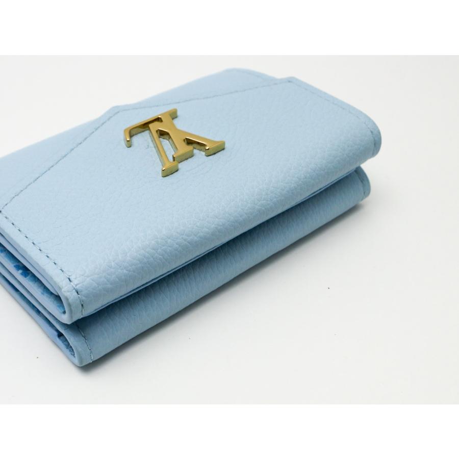 LOUIS VUITTON ルイヴィトン ライトブルー ポルトフォイユ・ロックミニ 