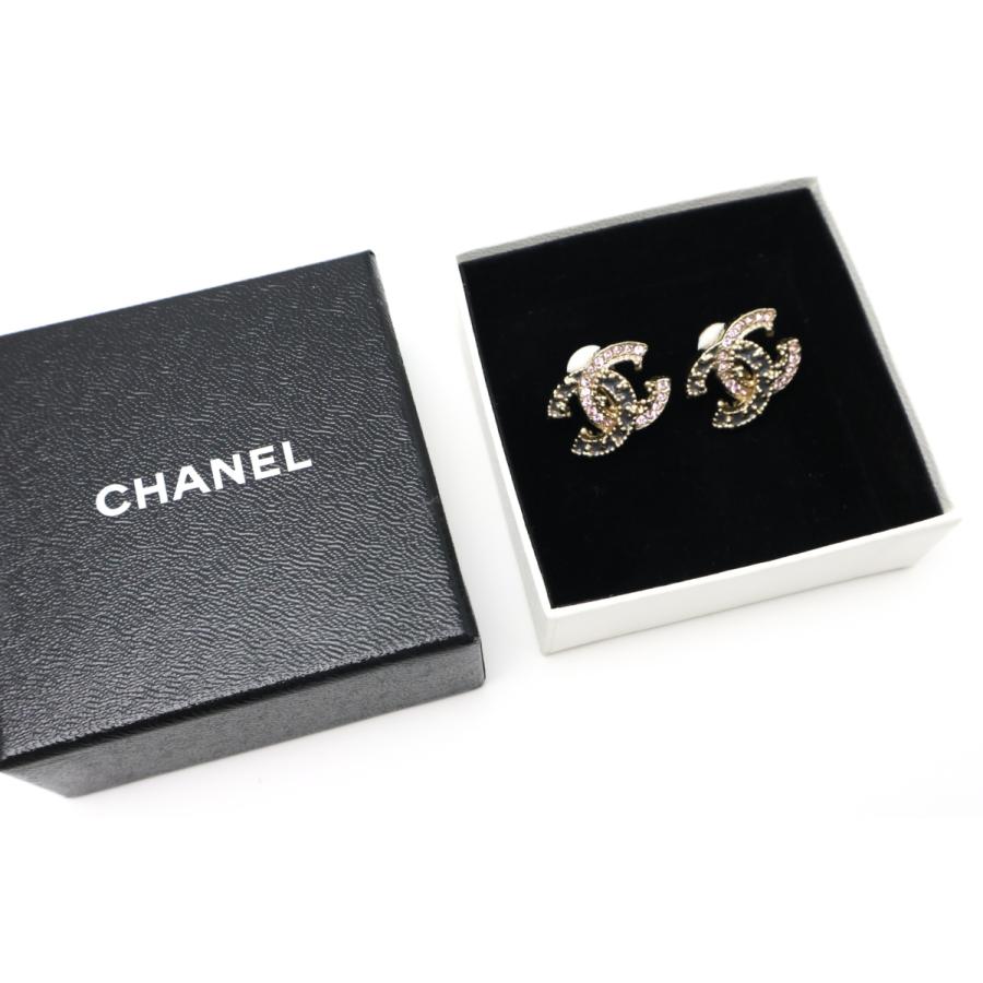 CHANEL シャネル ココマーク ゴールドカラー ラインストーン