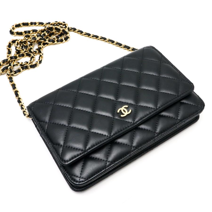 CHANEL マトラッセ ココマーク シングル チェーンウォレット G金具 CHANEL（シャネル） マトラッセ ココマーク ゴールド金具 チェーン