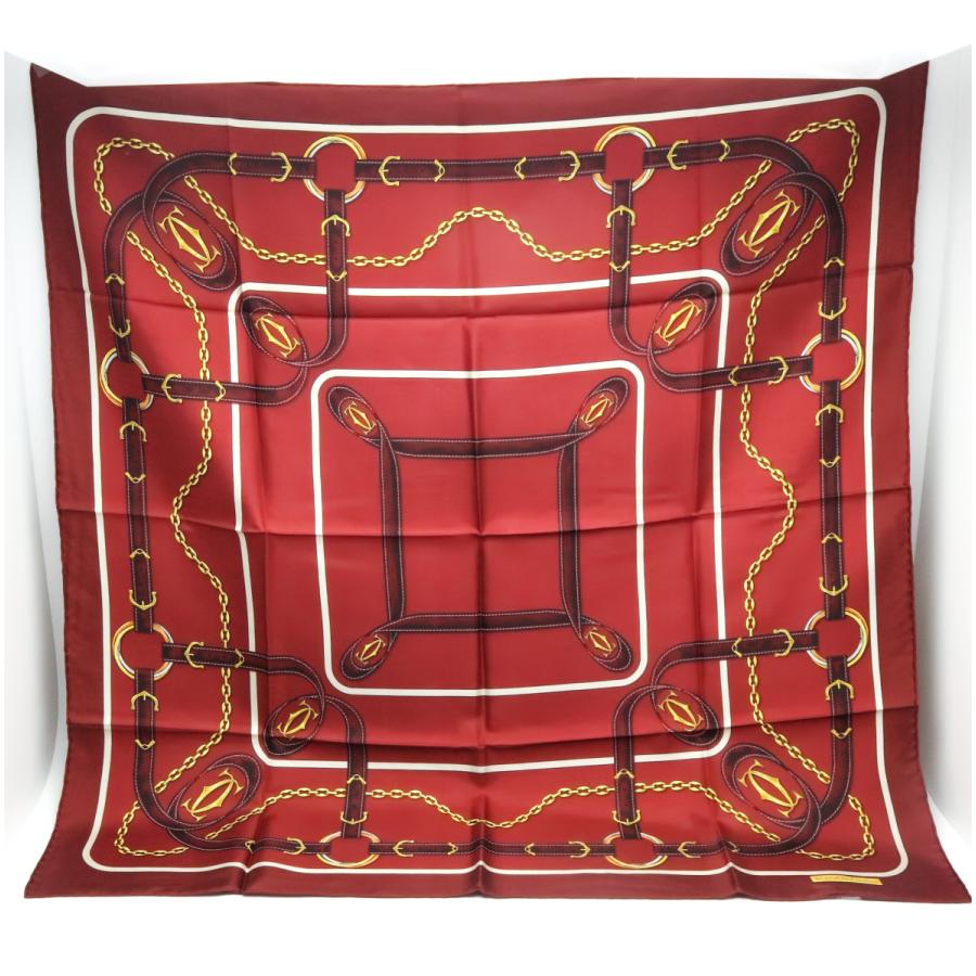 カルティエ Cartier シルク スカーフ（キラリ） カルティエ Cartier スカーフ 時計柄 マルチカラー シルク