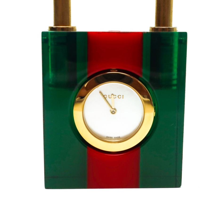 GUCCI（グッチ） キーホルダー ウォッチ 南京錠モチーフ シェル盤 時計