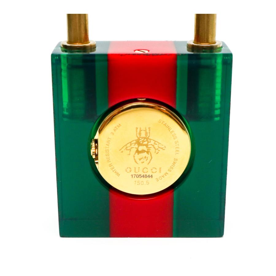GUCCI（グッチ） キーホルダー ウォッチ 南京錠モチーフ シェル盤 時計