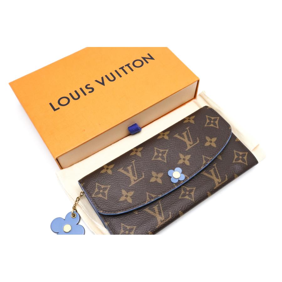 ルイヴィトン 長財布 ポルトフォイユ エミリー　モノグラム　フラワーチャーム ルイヴィトン モノグラム ポルトフォイユ エミリー フラワーチャーム