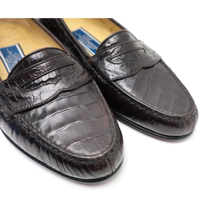COLE HAAN コールハーン ワニ革 クロコダイル アリゲーター ローファー 革靴 約24.5cm