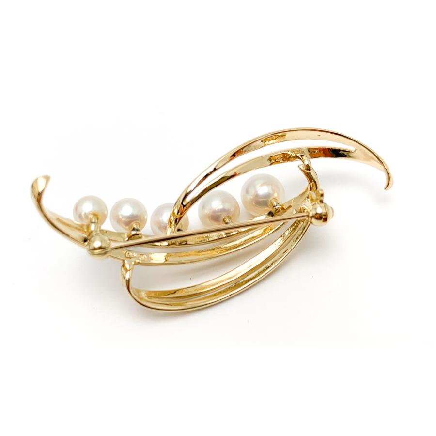 MIKIMOTO ミキモト K14 14金イエローゴールド アコヤパール ブローチ