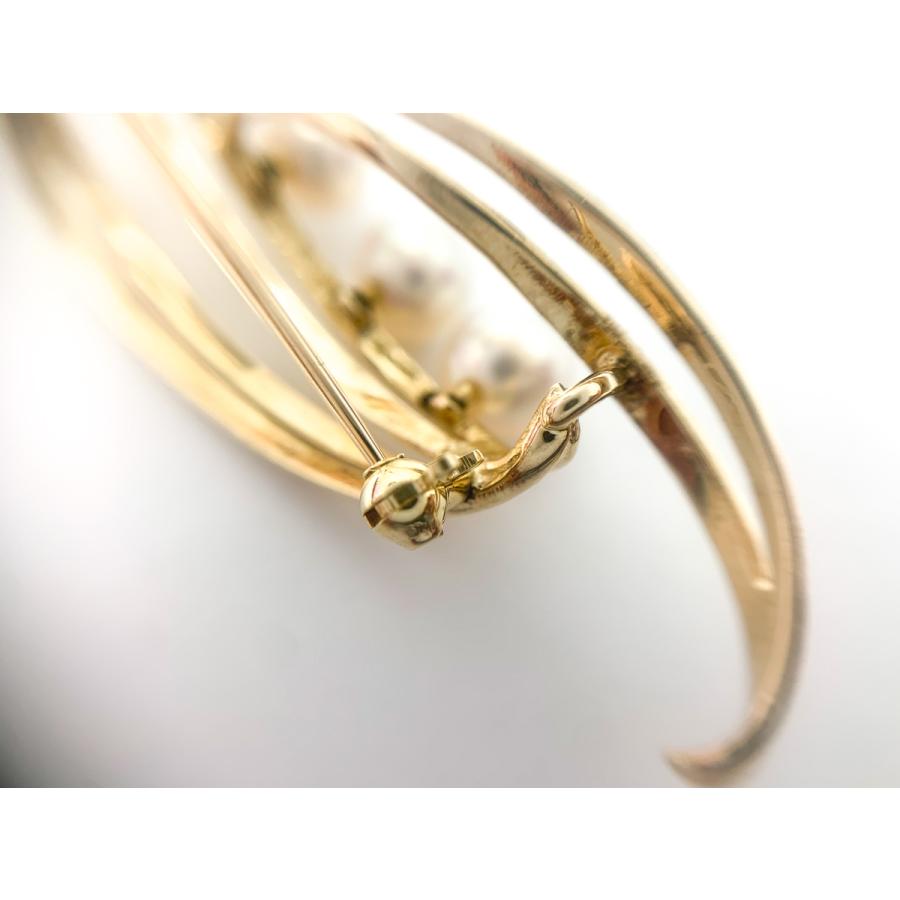 ミキモト MIKIMOTO ブローチ K14 あこや本真珠 アコヤオーロラパール MIKIMOTO（ミキモト） K14 14金イエローゴールド アコヤパール
