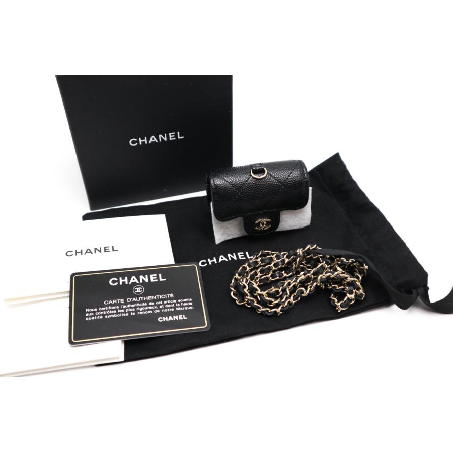 CHANEL シャネル マトラッセ ココマーク キャビア 黒 イヤホン CHANEL シャネル マトラッセ ココマーク キャビア 黒 イヤホン