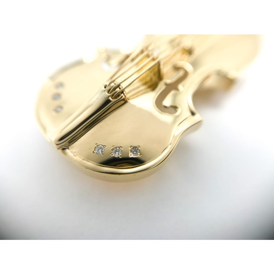 K18 18金イエローゴールド ダイヤモンド ヴァイオリン バイオリン 楽器