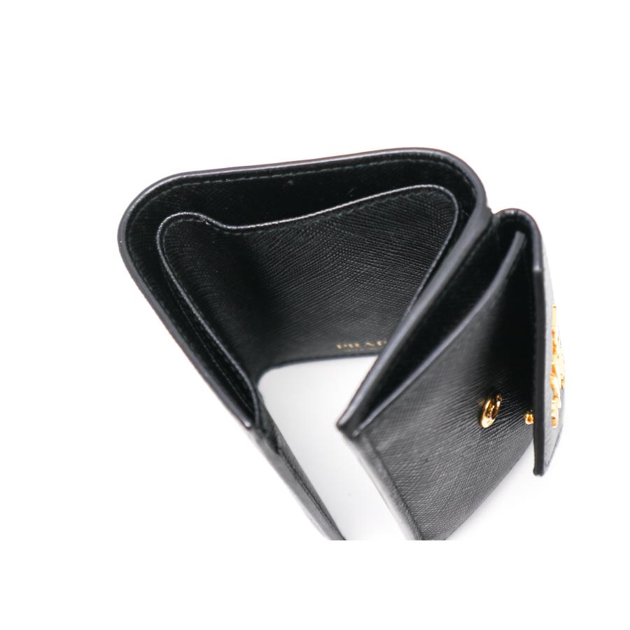PRADA（プラダ） ブラック サフイアーノ ミニ 3つ折り財布 1MH021