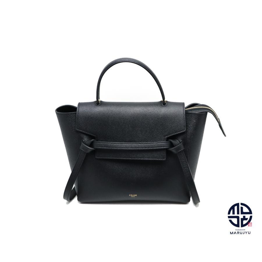 CELINE セリーヌ グレインドカーフスキン ブラック マイクロ ベルト  