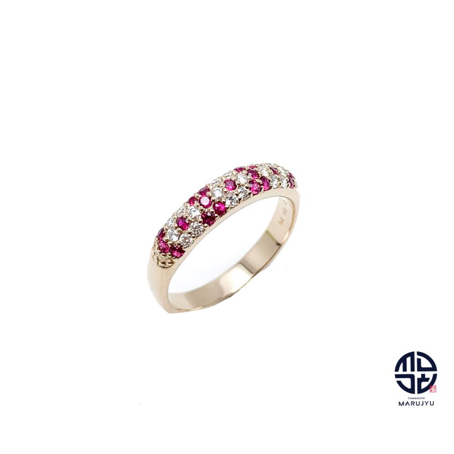 ポンテヴェキオ K18 PG パヴェリング 6号 指輪 ピンクゴールド