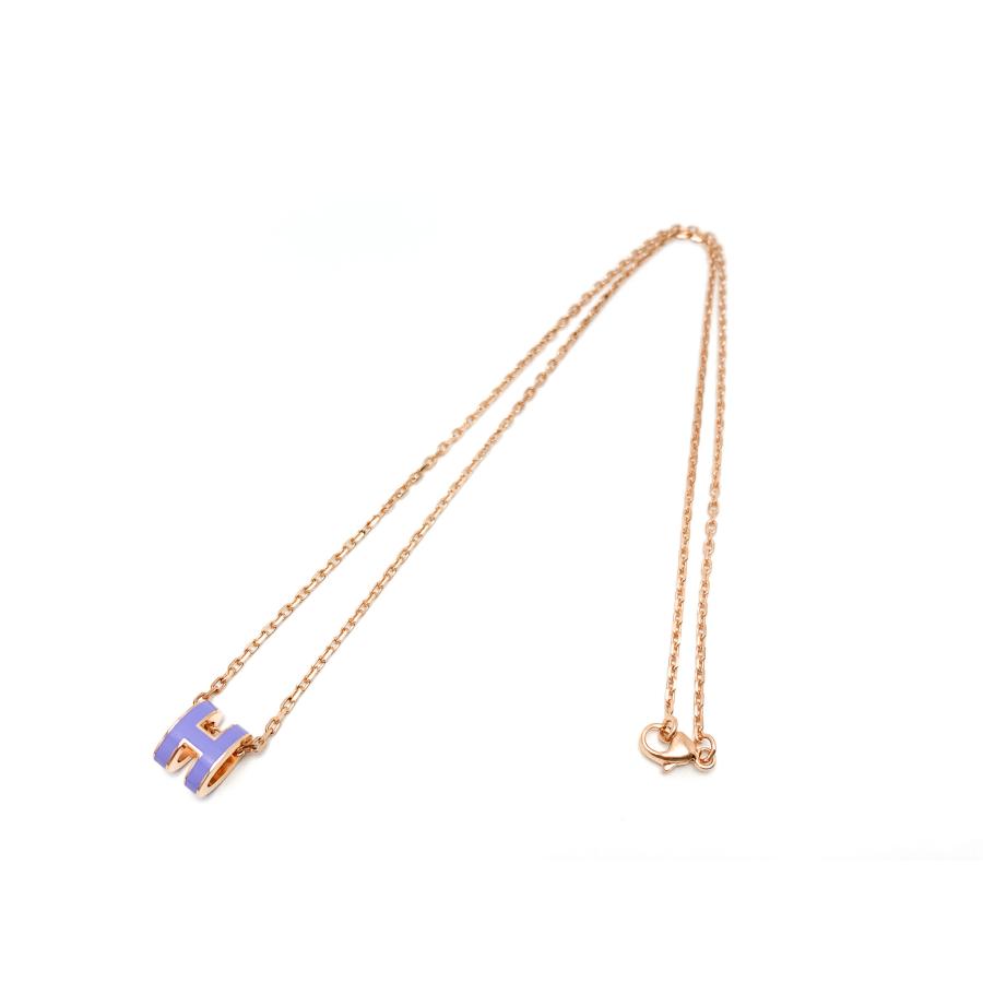 HERMES エルメス ポップアッシュ ネックレス ピンク系 メタル HERMES エルメス ポップアッシュ ネックレス ピンク系 メタル