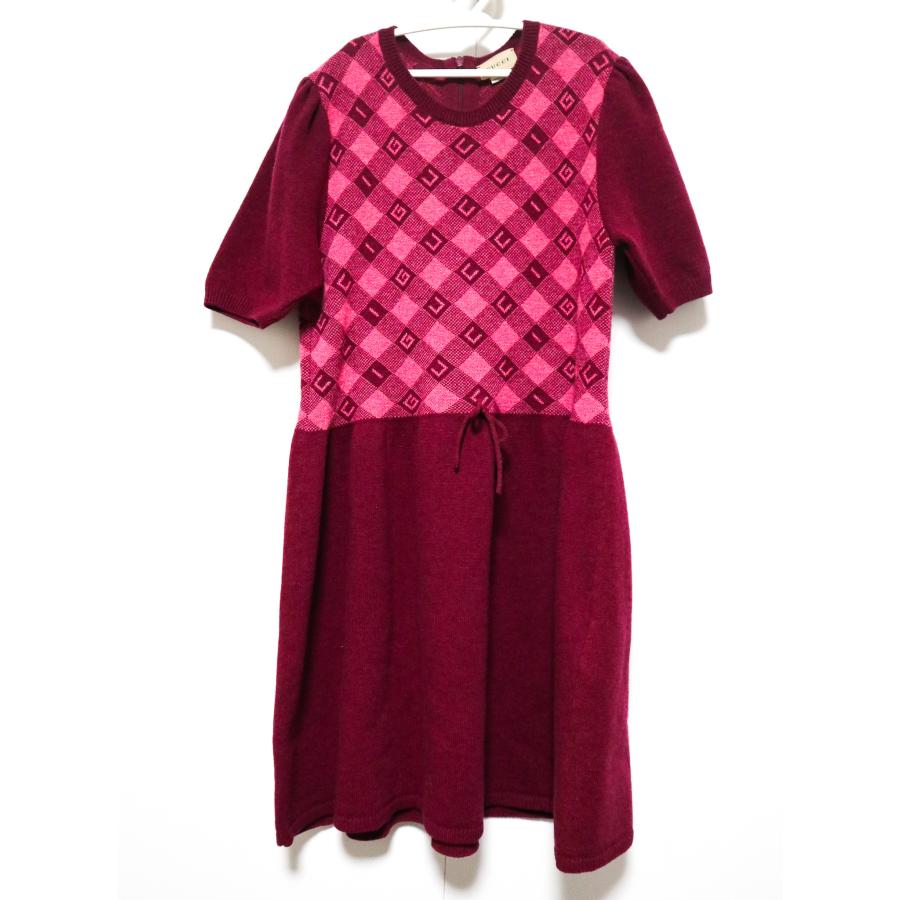 GUCCI グッチ ニット チルドレンズ チェック ワンピース キッズ GUCCI グッチ ニット チルドレンズ チェック ワンピース キッズ